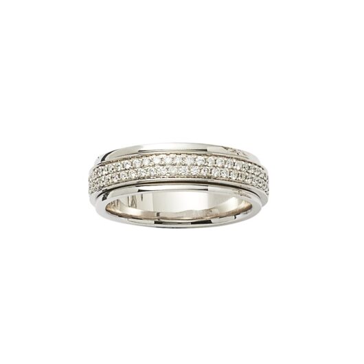Contemporary Diamond Spin Eternity Ring in White Gold