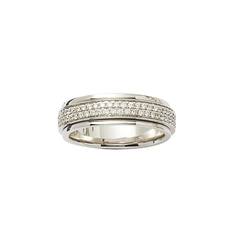 Contemporary Diamond Spin Eternity Ring in White Gold