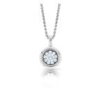 A pave set brilliant cut diamond pendant set in 18ct white gold