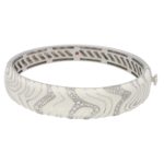 Roberto Coin white enamel diamond hinged bangle