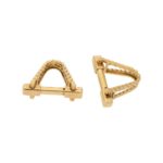 1940's French gold stirrup cufflinks