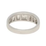 Graduated baguette-cut diamond half-eternity ring in white gold