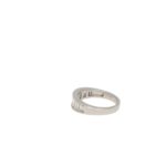 Graduated baguette-cut diamond half-eternity ring in white gold