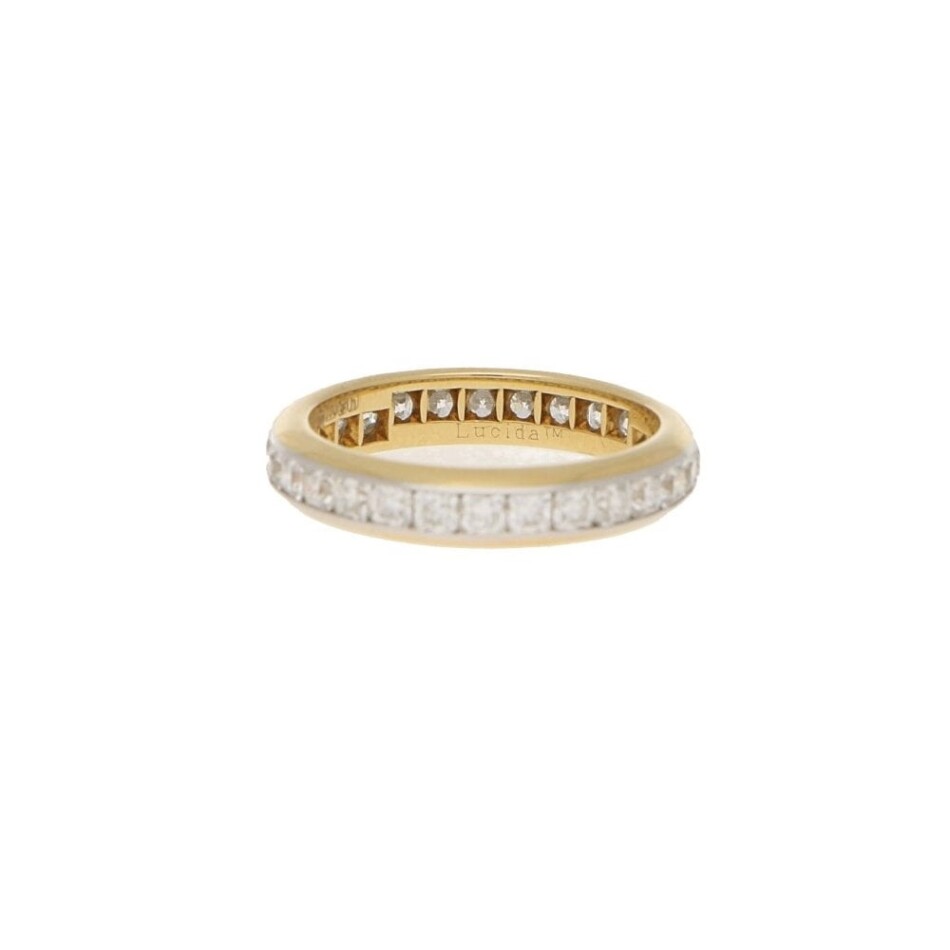 Lucida full eternity ring, yellow gold and platinum