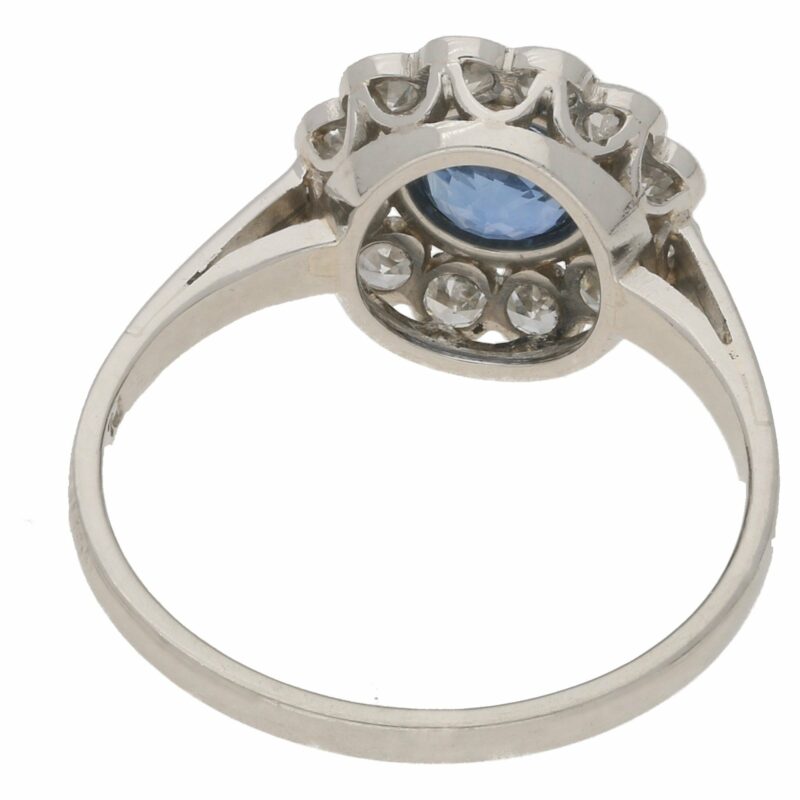 Art Deco Sapphire and Diamond Cluster Ring