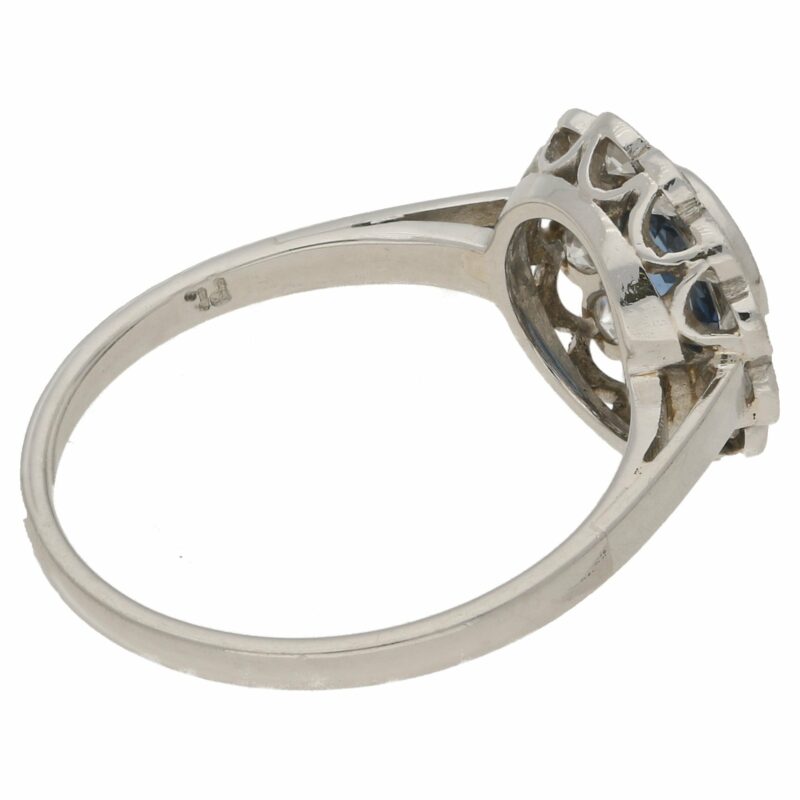 Art Deco Sapphire and Diamond Cluster Ring