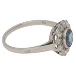 Art Deco Sapphire and Diamond Cluster Ring