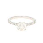 Diamond Solitaire Ring with Claw-Set Shoulders in White Gold