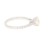 Diamond Solitaire Ring with Claw-Set Shoulders in White Gold