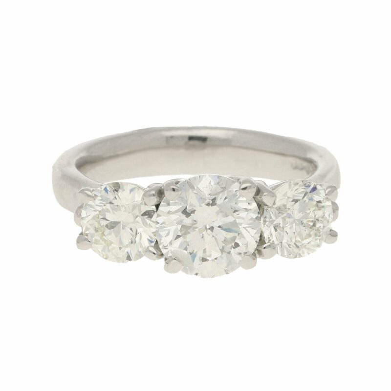 2.55ct Three-Stone Graduating Diamond Ring in Platinum