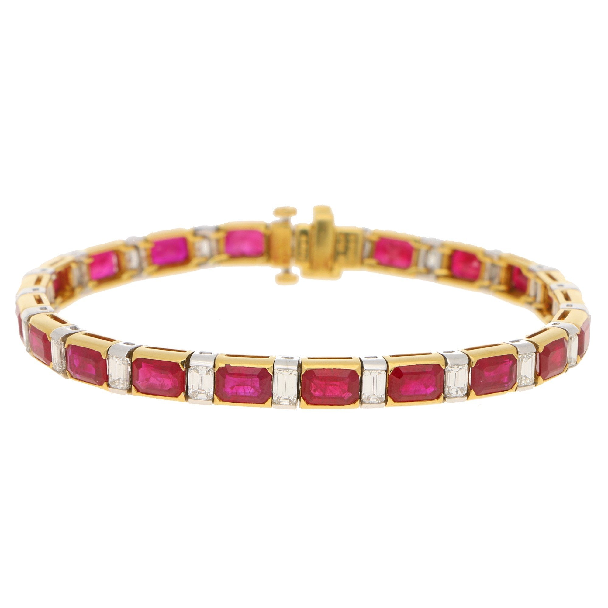 PreOwned 14 Carat White Gold Ruby  Diamond Bracelet  Jordans Jewellers