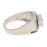 Oscar Heyman for Gumbiner Art Deco Diamond Sapphire Twist Ring