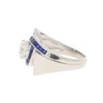 Oscar Heyman for Gumbiner Art Deco Diamond Sapphire Twist Ring