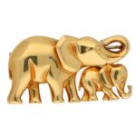 Cartier Elephant and Calf Brooch, circa 1990