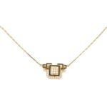 David Webb Diamond Enamel Necklace Yellow Gold Platinum, c.1970