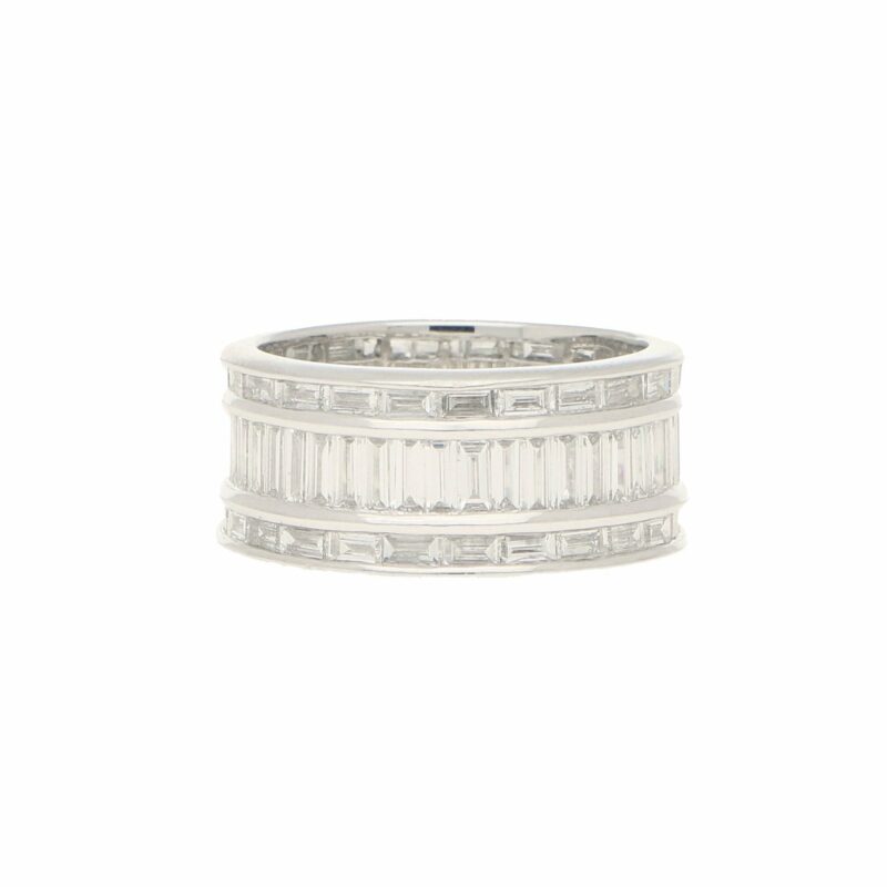 3.71ct Baguette-Cut Diamond Fancy Full Eternity Ring in Platinum