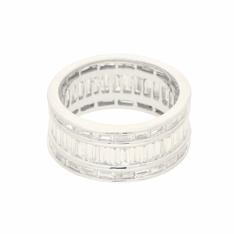 3.71ct Baguette-Cut Diamond Fancy Full Eternity Ring in Platinum