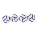 Diamond Sapphire Optical Illusion Hexagonal Cufflinks Platinum