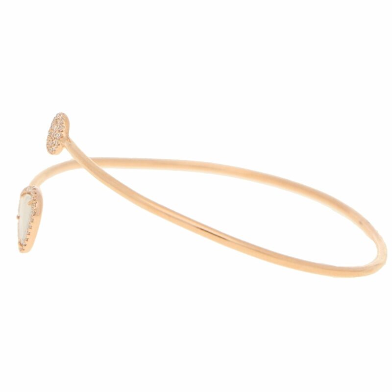 Rose-Cut Diamond Cuff Bracelet in 14kt Rose Gold