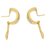 Italian Mother-of-Pearl and Diamond Hoop Earrings in Yellow Gold