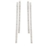 Diamond double line drop earrings