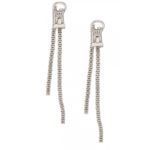 Diamond double line drop earrings