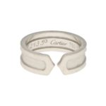 Vintage Cartier Double C Ring in White Gold