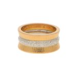 Vintage Greek Column Wedding Band Rose Gold Platinum, circa1960