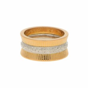 Vintage Greek Column Wedding Band Rose Gold Platinum, circa1960