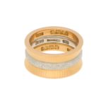 Vintage Greek Column Wedding Band Rose Gold Platinum, circa1960