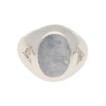 Vintage Star Sapphire and Diamond Cocktail Ring in White Gold