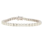 12.38ct Round Brilliant-Cut Diamond Line Bracelet in White Gold