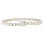 12.38ct Round Brilliant-Cut Diamond Line Bracelet in White Gold