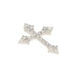 Stylized Diamond Cross Pendant in Platinum