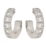 Cartier 'Laniere' 18 Karat Gold Hoop Diamond Set Earrings