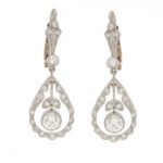 Edwardian style diamond garland pendent earrings