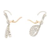 Edwardian style diamond garland pendent earrings