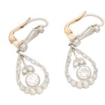 Edwardian style diamond garland pendent earrings