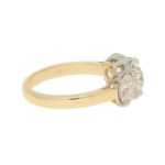 3.06ct Three-Stone Diamond Ring in Yellow and White Gold