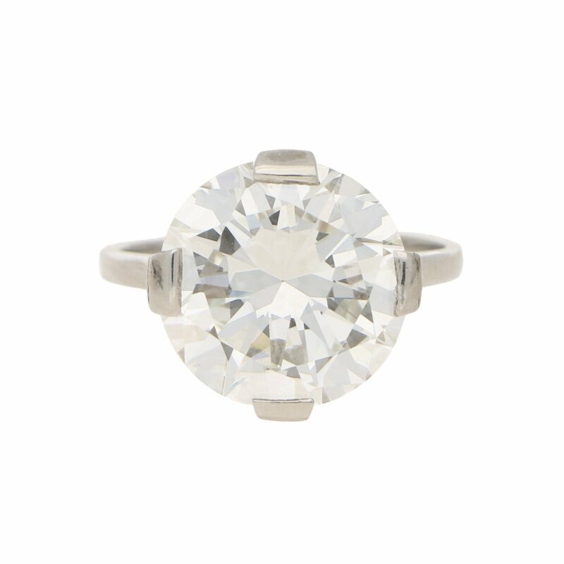 Art Deco 7.49ct Diamond Solitaire Engagement Ring