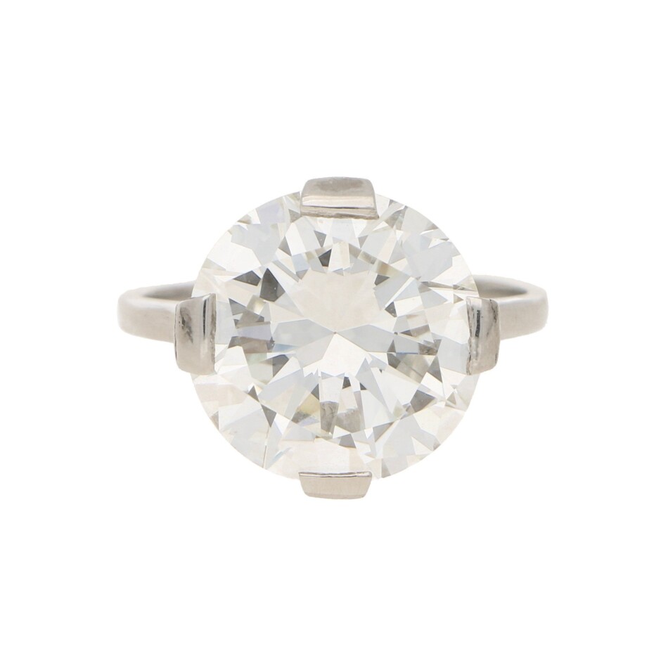Art Deco 7.49ct Diamond Solitaire Engagement Ring