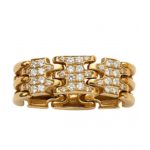 18ct yellow gold and diamond flexible dress ring