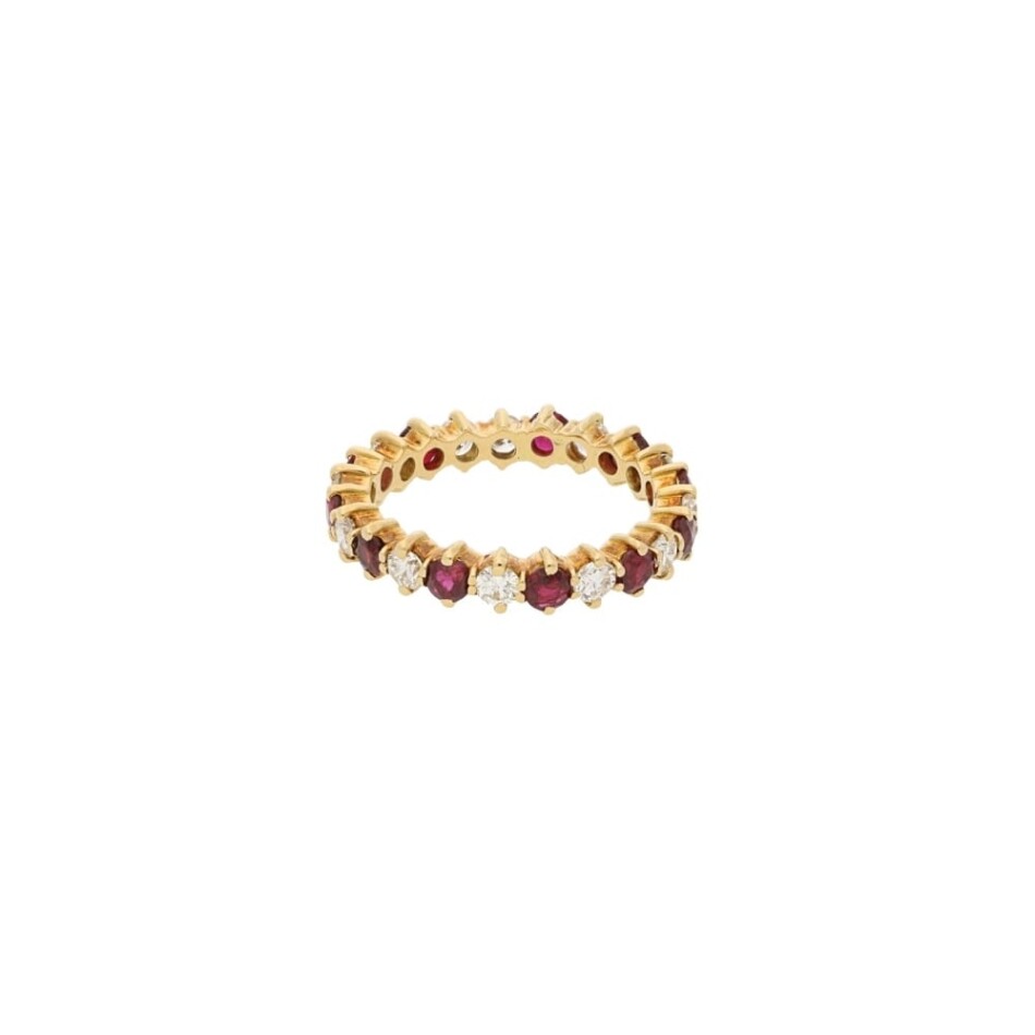 18ct yellow gold ruby and diamond full eternity ring