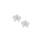 18ct white gold diamond set lotus flower ear studs