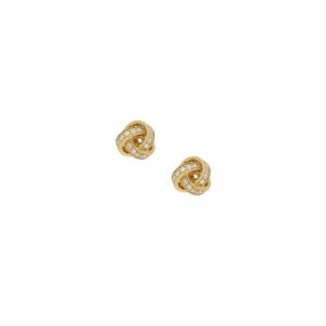 18k Gold and Diamond Knot Earrings