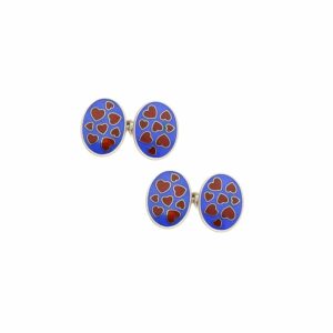 Red heart cufflinks