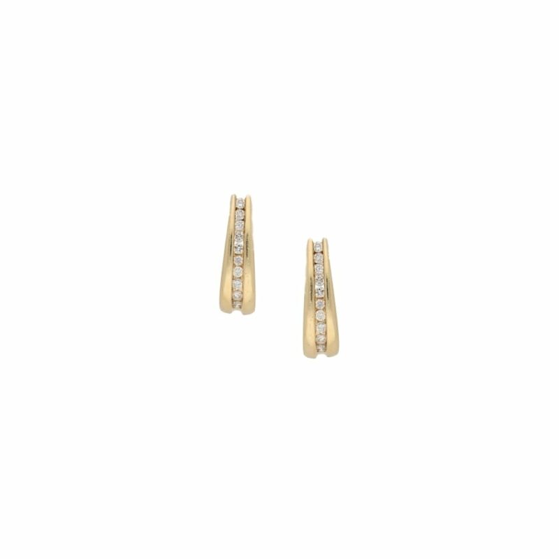 14ct yellow gold diamond set earrings