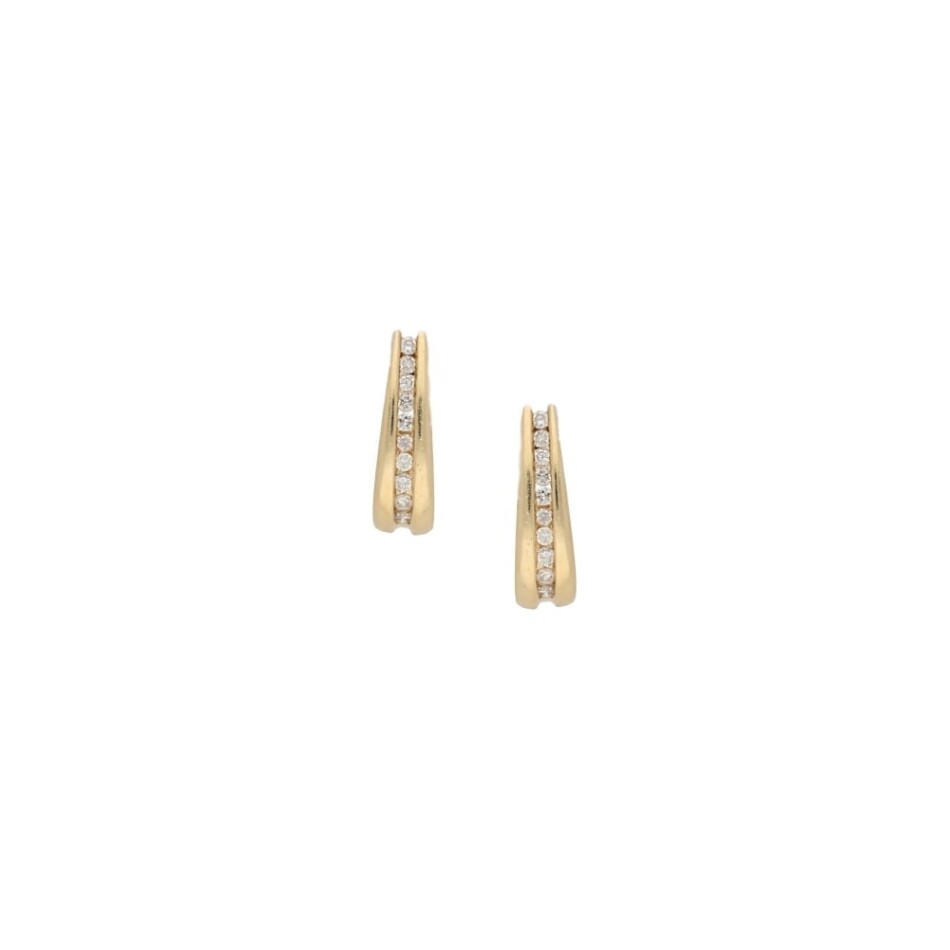 14ct yellow gold diamond set earrings