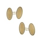 14k French gold enamel cufflinks