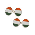 Irish flag chain link cufflinks